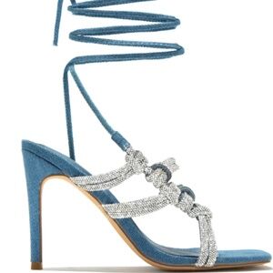 Rhinestone blue denim